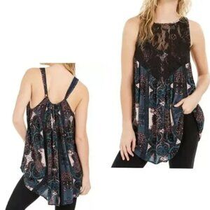 Free People Count Me In Trapeze Dress BLACK XS NWT